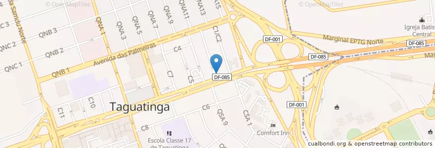 Mapa de ubicacion de Losango en Бразилия, Центрально-Западный Регион, Região Integrada De Desenvolvimento Do Distrito Federal E Entorno, Федеральный Округ, Região Geográfica Intermediária Do Distrito Federal, Região Geográfica Imediata Do Distrito Federal, Taguatinga.