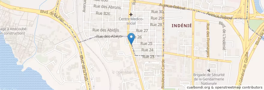 Mapa de ubicacion de Total en Costa D'Avorio, Abidjan, Le Plateau.