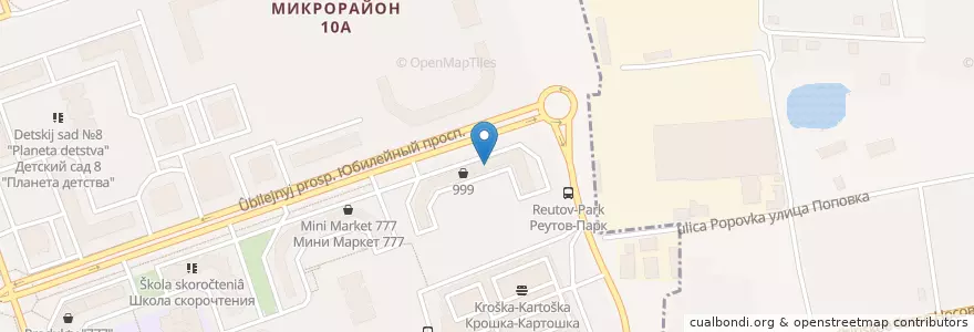 Mapa de ubicacion de Школа скорочтения en Russia, Distretto Federale Centrale, Oblast' Di Mosca, Городской Округ Реутов.