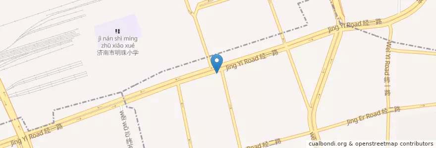 Mapa de ubicacion de 山东菜馆 en 中国, 山东省, 济南市, 天桥区, 大观园街道.