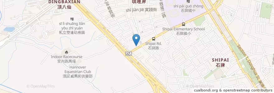 Mapa de ubicacion de 胖老爹 en Taiwan, Neu-Taipeh, Taipeh, Beitou.