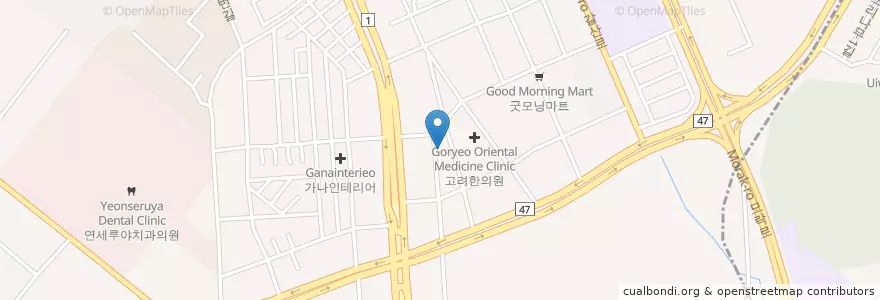 Mapa de ubicacion de 시립호계어린이집 en 韩国/南韓, 京畿道, 安养市, 東安區, 호계동.