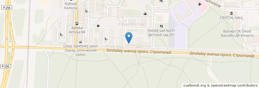 Mapa de ubicacion de Почта России 630055 en Russland, Föderationskreis Sibirien, Oblast Nowosibirsk, Городской Округ Новосибирск.