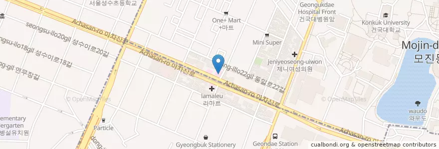 Mapa de ubicacion de Kebab Inn en Coreia Do Sul, Seul, 광진구, 화양동.