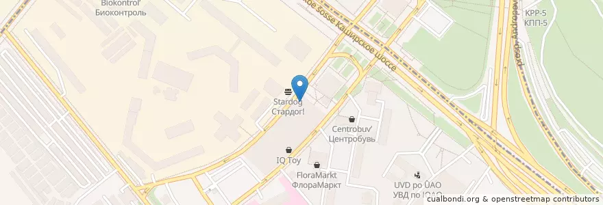 Mapa de ubicacion de Fарш en Rusia, Distrito Federal Central, Москва, Южный Административный Округ, Район Нагатино-Садовники.