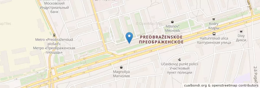 Mapa de ubicacion de Сбербанк en ロシア, 中央連邦管区, モスクワ, Восточный Административный Округ, Район Преображенское.