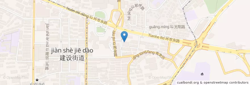 Mapa de ubicacion de 尊宝比萨 en Çin, Guangdong, 广州市, 越秀区, 华乐街道.