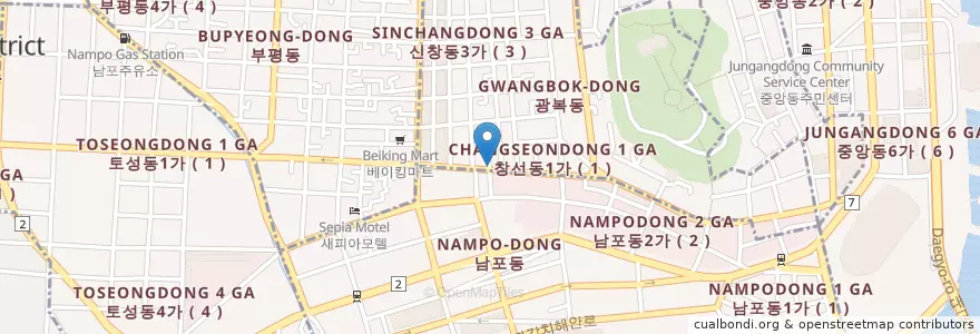 Mapa de ubicacion de money exchange en كوريا الجنوبية, بسان, 중구, 광복동.