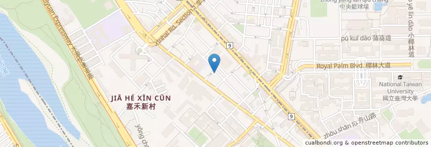 Mapa de ubicacion de 方向咖啡 en 타이완, 신베이 시, 타이베이시, 중정 구.