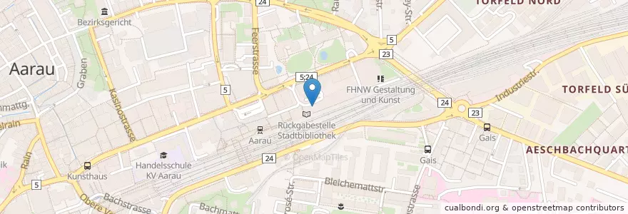Mapa de ubicacion de Migros Daily en Switzerland, Aargau, Bezirk Aarau, Aarau.