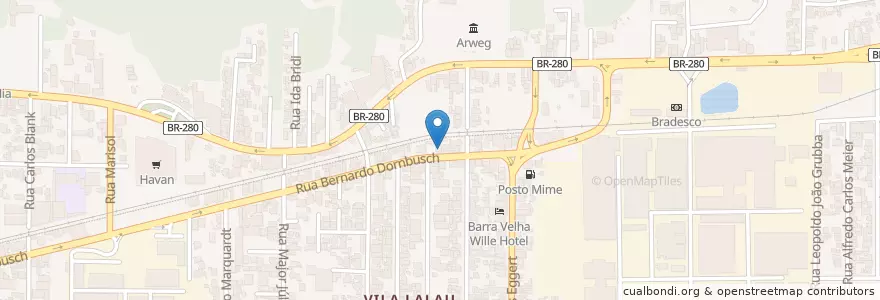 Mapa de ubicacion de Shawarma's en Brasil, Región Sur, Santa Catarina, Região Geográfica Intermediária De Joinville, Microrregião De Joinville, Jaraguá Do Sul.
