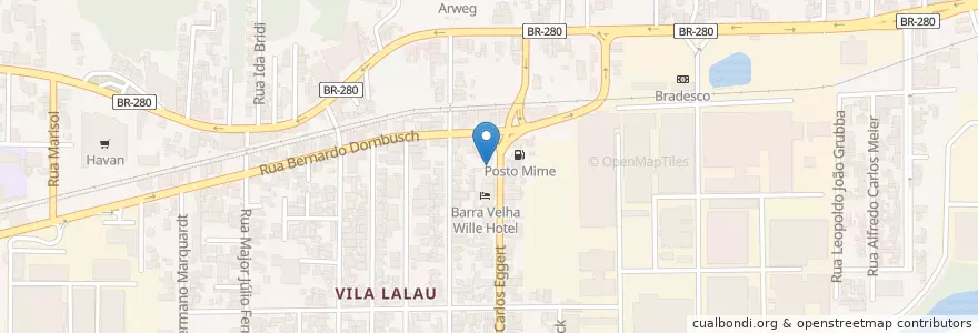 Mapa de ubicacion de Donatellos Restaurante e Pizzaria en Brazil, South Region, Santa Catarina, Região Geográfica Intermediária De Joinville, Microrregião De Joinville, Jaraguá Do Sul.
