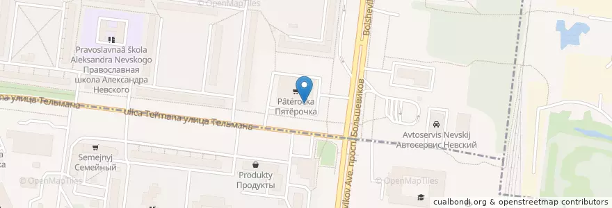 Mapa de ubicacion de Вкусная Шаверма en ロシア, 北西連邦管区, レニングラード州, サンクト ペテルブルク, Невский Район, Округ № 54.