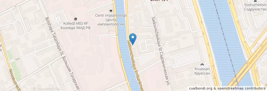 Mapa de ubicacion de Мята Lounge en Russia, Distretto Federale Centrale, Москва, Центральный Административный Округ, Район Замоскворечье.