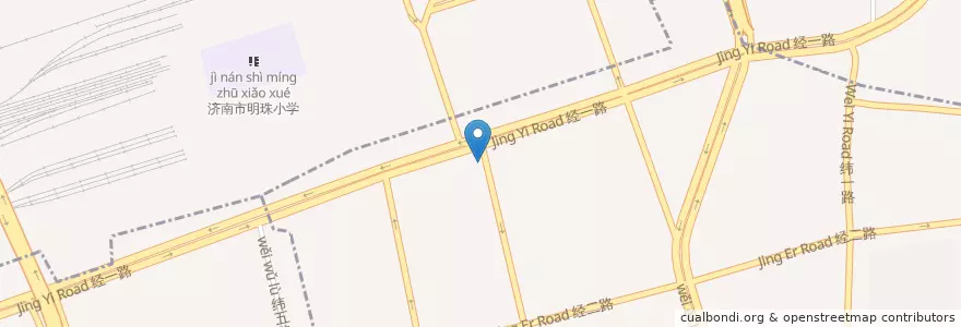 Mapa de ubicacion de 寒香记肉夹馍 en 中国, 山东省, 济南市, 天桥区, 大观园街道.