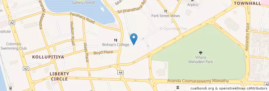Mapa de ubicacion de DFCC Vardhana Bank en Sri Lanka, බස්නාහිර පළාත, කොළඹ දිස්ත්‍රික්කය, Colombo.