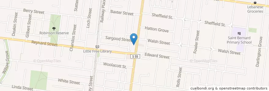Mapa de ubicacion de Audrey Studios en Australië, Victoria, City Of Moreland.