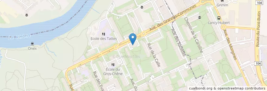 Mapa de ubicacion de Café du Gros Chêne en Suisse, Genève, Genève, Onex.