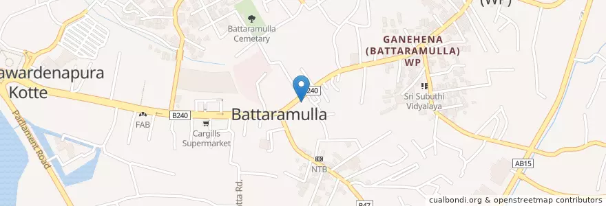 Mapa de ubicacion de Geethanjali en Sri Lanka, බස්නාහිර පළාත, කොළඹ දිස්ත්‍රික්කය.