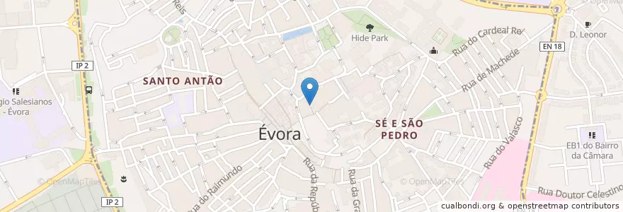 Mapa de ubicacion de Páteo en Португалия, Алентежу, Алентежу-Сентрал, Évora, Évora, Bacelo E Senhora Da Saúde, Évora.