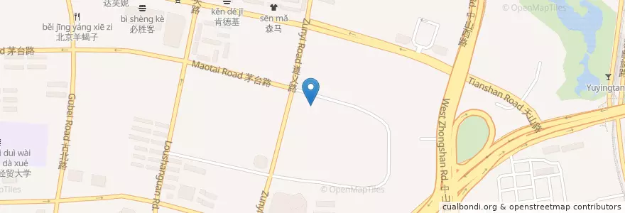 Mapa de ubicacion de 那时新疆 en 中国, 上海市, 长宁区.