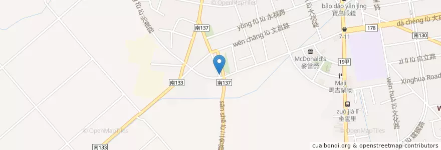 Mapa de ubicacion de 早安美芝城 en 臺灣, 臺南市, 善化區.