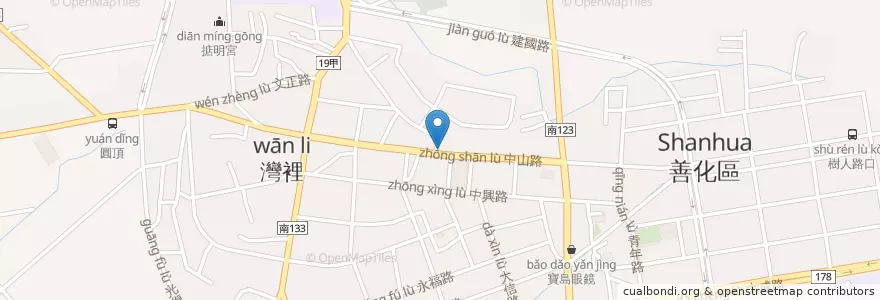 Mapa de ubicacion de 巧沛東方美 en Taiwan, 臺南市, 善化區.
