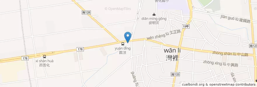 Mapa de ubicacion de 漢堡大師 en Taiwán, 臺南市, 善化區.