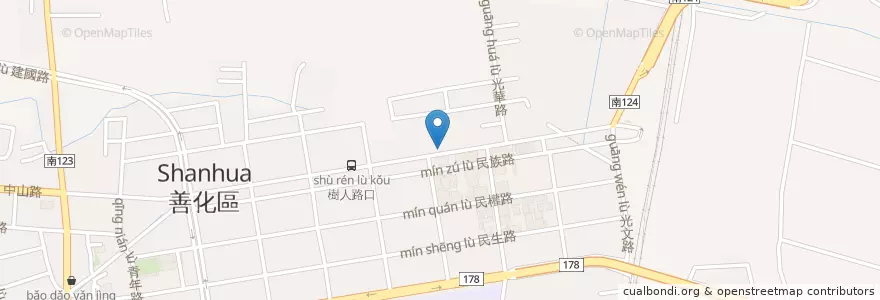 Mapa de ubicacion de 久丼鍋物 en تایوان, 臺南市, 善化區.