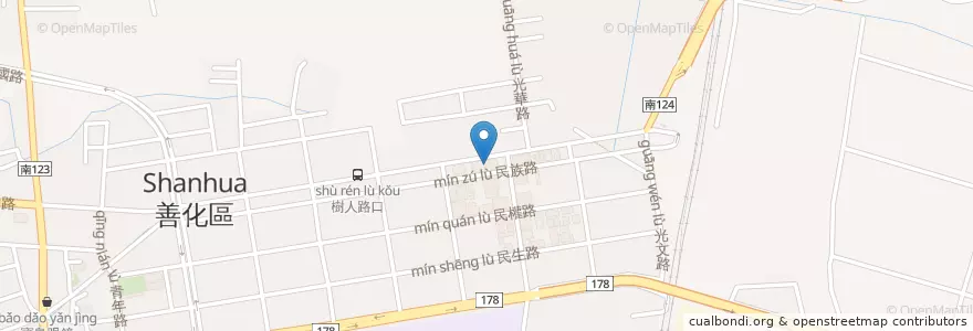 Mapa de ubicacion de Nu Pasta en 臺灣, 臺南市, 善化區.
