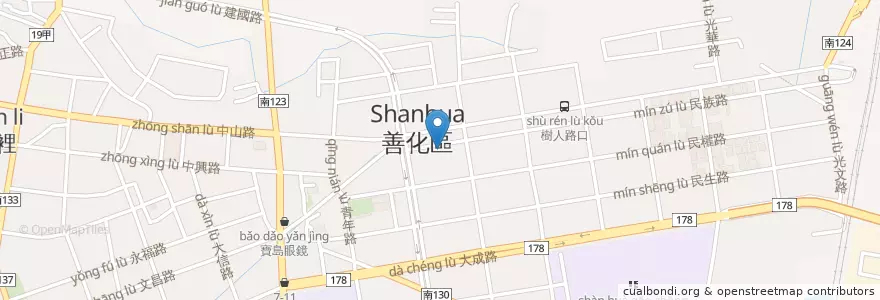Mapa de ubicacion de 永善護理之家 en تایوان, 臺南市, 善化區.