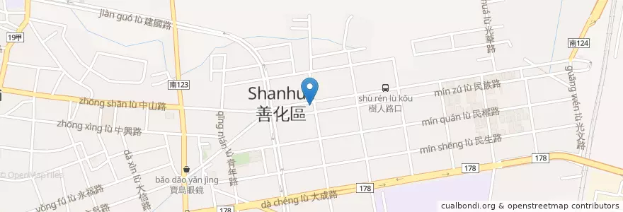 Mapa de ubicacion de 百禾雞腿飯 en Taiwan, Tainan, Shanhua District.