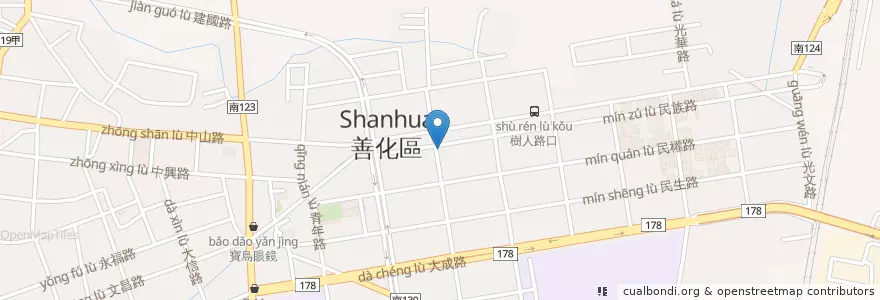Mapa de ubicacion de 壹咖啡 en 台湾, 台南市, 善化区.
