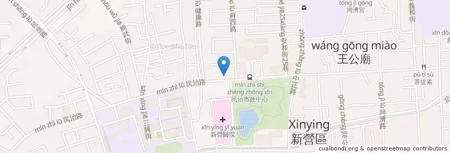 Mapa de ubicacion de 520自助便當 en Taïwan, Tainan, District De Xinying.