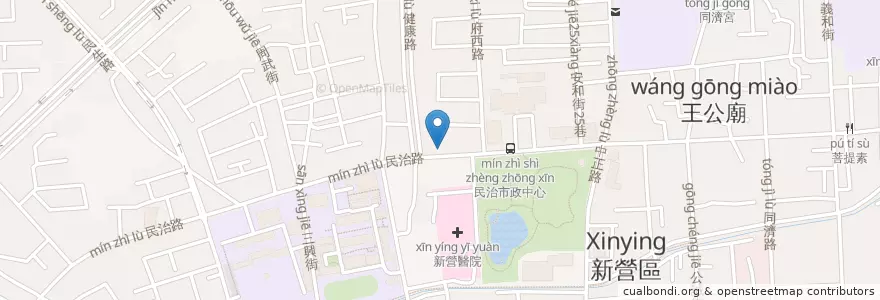 Mapa de ubicacion de 我家牛排 en Taiwan, Tainan, Xinying.