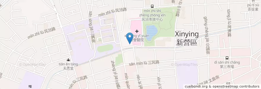 Mapa de ubicacion de 大三元 en 臺灣, 臺南市, 新營區.