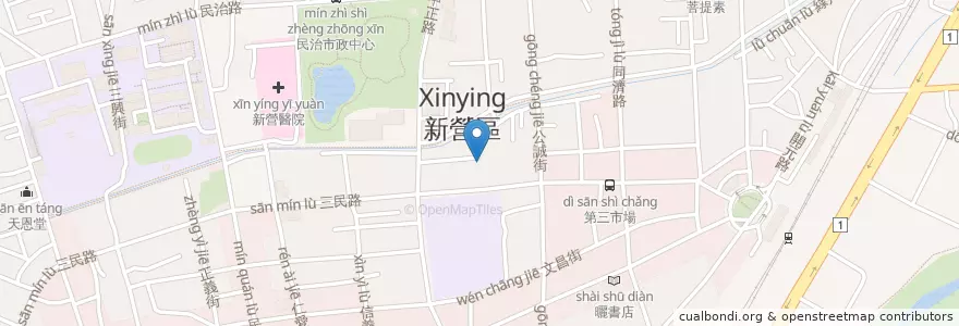 Mapa de ubicacion de 拉麻里 en 臺灣, 臺南市, 新營區.