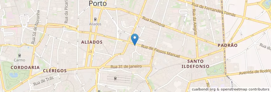 Mapa de ubicacion de Club 21 en Portugal, Norte, Área Metropolitana Do Porto, Porto, Porto, Cedofeita, Santo Ildefonso, Sé, Miragaia, São Nicolau E Vitória.