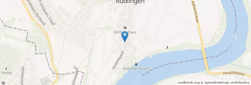 Mapa de ubicacion de zur Stube en Suiza, Escafusa, Rüdlingen.