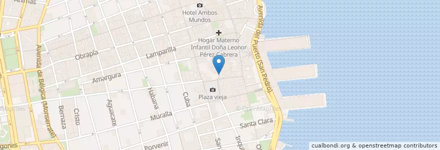 Mapa de ubicacion de Cafe Bonsai en كوبا, La Habana, La Habana Vieja.