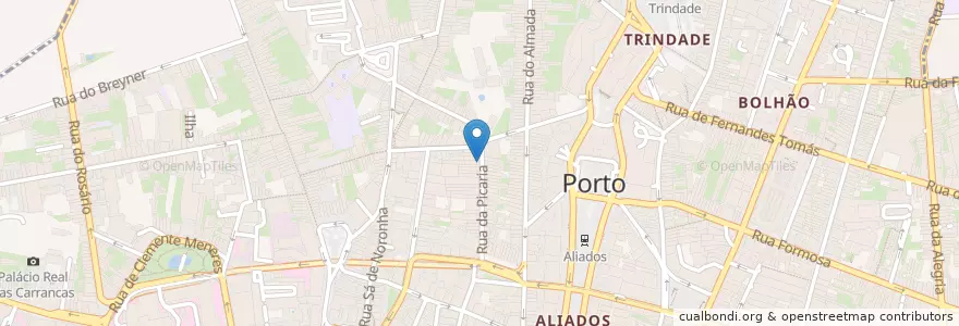 Mapa de ubicacion de Salve Simpatico en البرتغال, المنطقة الشمالية (البرتغال), Área Metropolitana Do Porto, بورتو, بورتو, Cedofeita, Santo Ildefonso, Sé, Miragaia, São Nicolau E Vitória.