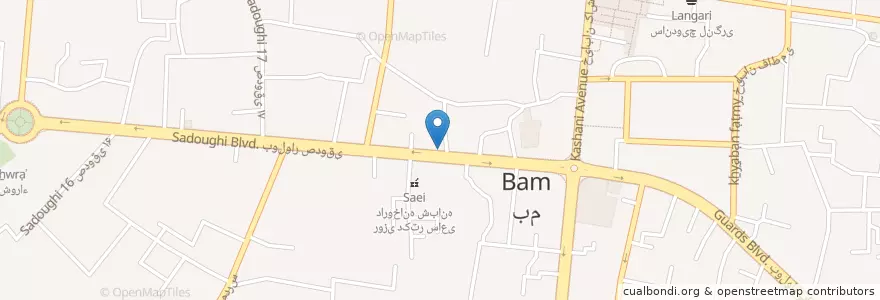 Mapa de ubicacion de کافی نت طلوع en إیران, محافظة كرمان, مقاطعة بم, بخش مرکزی شهرستان بم, بم.
