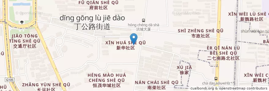 Mapa de ubicacion de 海底捞火锅 en Çin, Jiangxi, Nanchang, 西湖区, 丁公路街道.