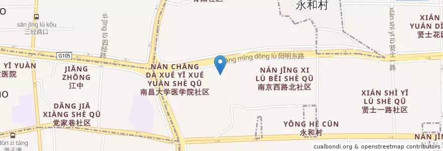 Mapa de ubicacion de 海底捞火锅 en Китай, Цзянси, Наньчан, 东湖区, 董家窑街道.