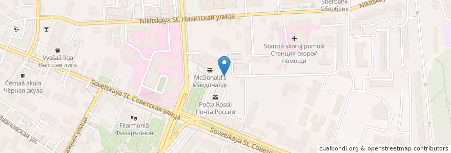 Mapa de ubicacion de Coffee Like en 俄罗斯/俄羅斯, Центральный Федеральный Округ, 科斯特罗马州, Костромской Район, Городской Округ Кострома.