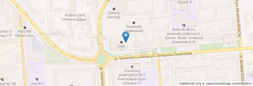 Mapa de ubicacion de Coffee Like en ロシア, 中央連邦管区, Воронежская Область, Городской Округ Воронеж.