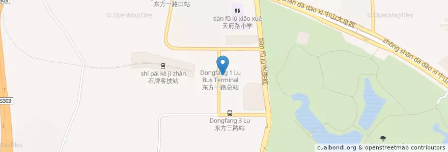 Mapa de ubicacion de 天晖幼儿园 en China, Guangdong, 广州市, 天河区, 天园街道.