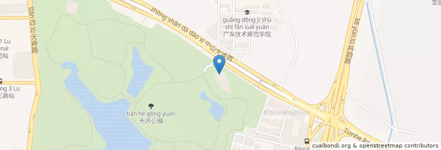 Mapa de ubicacion de 天河艺苑 en الصين, غوانغدونغ, 广州市, 天河区.