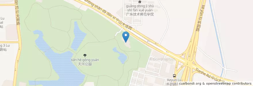 Mapa de ubicacion de 昔士风西餐厅 en China, Guangdong, 广州市, 天河区, 天园街道.