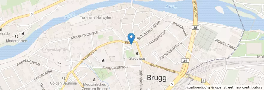 Mapa de ubicacion de Bücher Box en Schweiz, Aargau, Bezirk Brugg, Brugg.